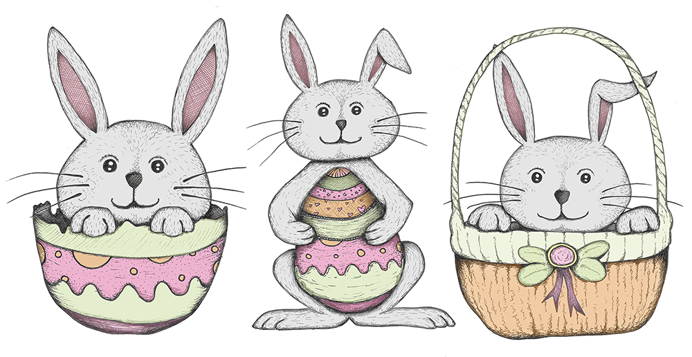 easter bunny drawings