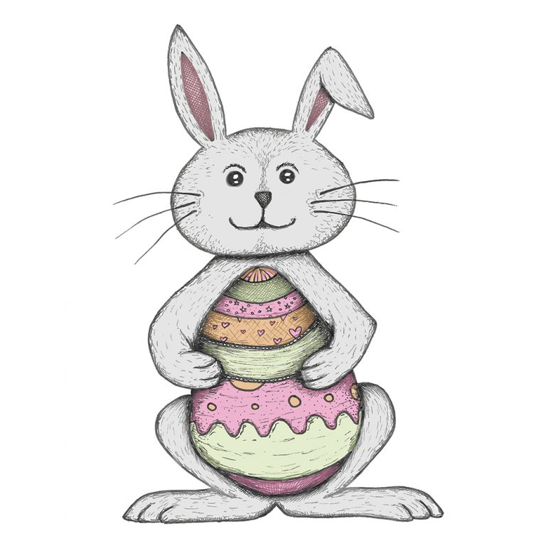 FREE Easter Bunny Drawings Cute Easter bunnies to print and colour in