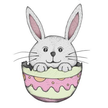 FREE Easter Bunny Drawings | Cute Easter bunnies to print and colour in