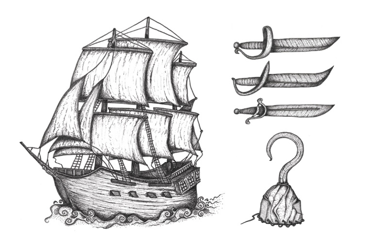 pirate hook drawing